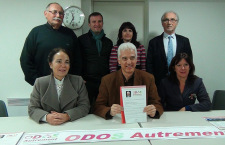 Michel Lhemann et ses colistiers aux municipales 2014 à Odos (Pyrénéesinfo Archives, E.B.).