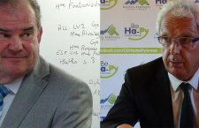 Georges Labazée et Michel Pélieu. Les présidents des Départements des Pyrénées-Atlantiques et des Hautes-Pyrénées font front commun (Pyrénéesinfo Archives, Eric BENTAHAR).