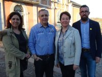 Réaction des candidats de l'Entente Républicaine sur Aureilhan après le premier tour des élections Départementales (Pyrénéesinfo Tarbes, Archives E.B.).